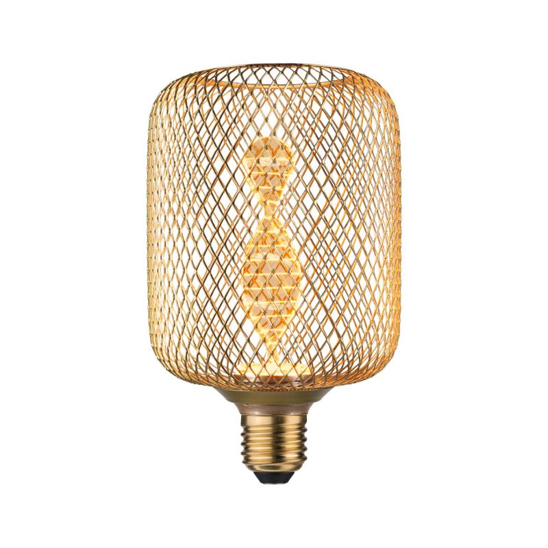 Paulmann 29084 Metallic Glow Standard 230V LED Leuchtmittel Zyl E27 Helix 130lm 3,5W 1800K Messing