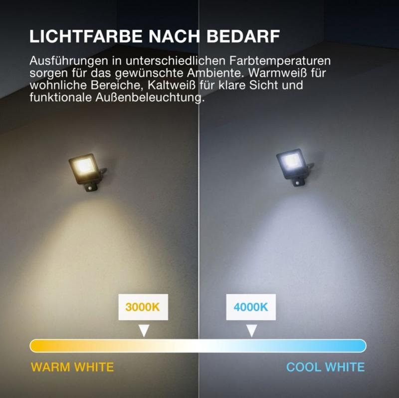 Osram Endura LED Außen Fluter mit Sensor 20W 3000K warmweißes Licht IP44 grau