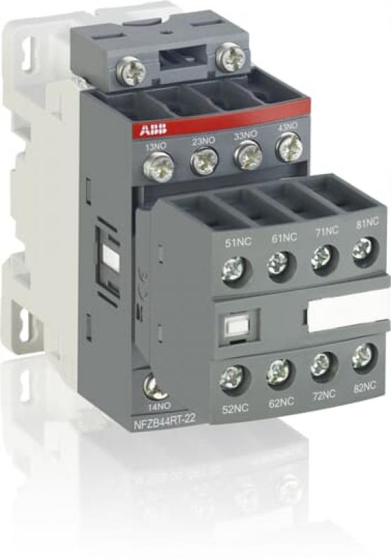 ABB NFB44ERT-14 Hilfsschütz, 250-500 V 50/60 Hz / DC, 4S+4Ö, Ringkabelschuhanschluss mit Bahnzulassung