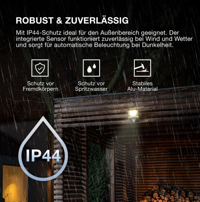Osram Endura Flood Sensor LED 10W LED Fluter IP44 in anthrazit 3000K - warmweiße Außenbeleuchtung