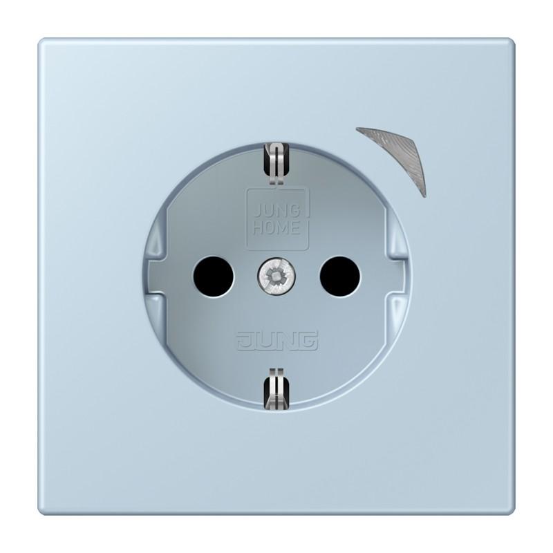 JUNG HOME SCHUKO Steckdose Energy 16 A 250 V, Safety Plus, mit Leistungs- und Energiemessung, outremer clair