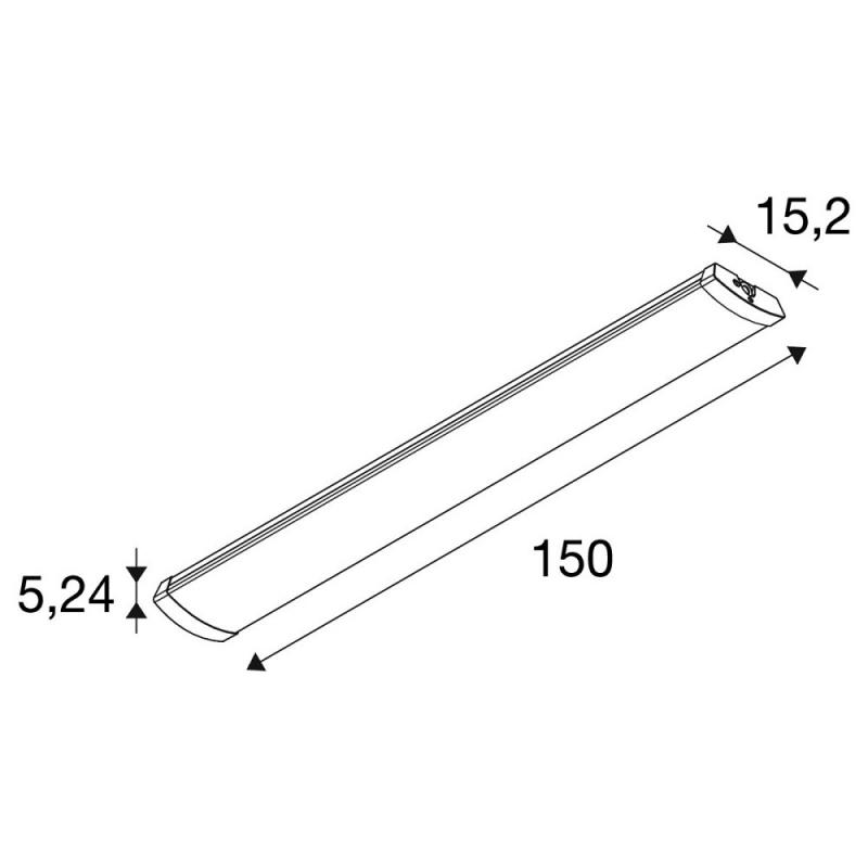 SLV 1010928 BATTEN FLAT P 1500 72 830/840/850 ML DALI2 EM 3H WH – LED Deckenleuchte IP44 27W DALI Notlicht CCT 3000/4000/5000K