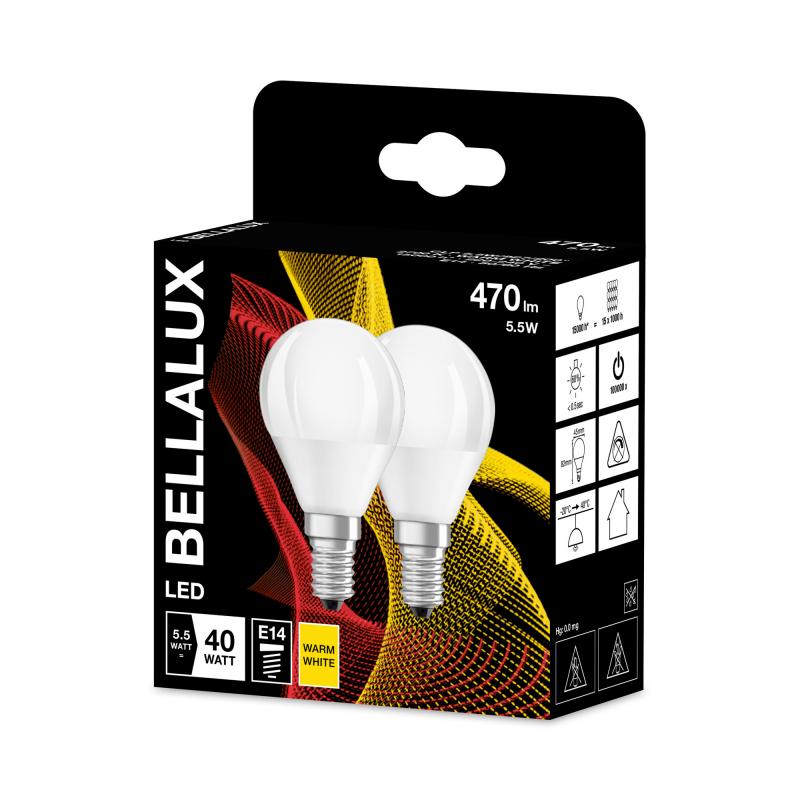 BELLALUX E14 LED Glühlampe Tropfen matt 5W wie 40W warmweiß