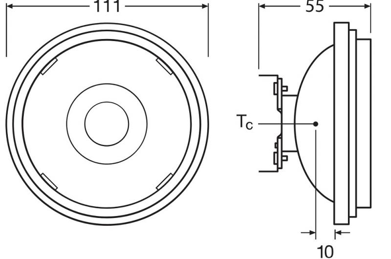 Ledvance G53 AR111 Reflektor 24° 11,7W wie 75W dimmbarer Strahler mit warmweißem Licht 2700K 97Ra
