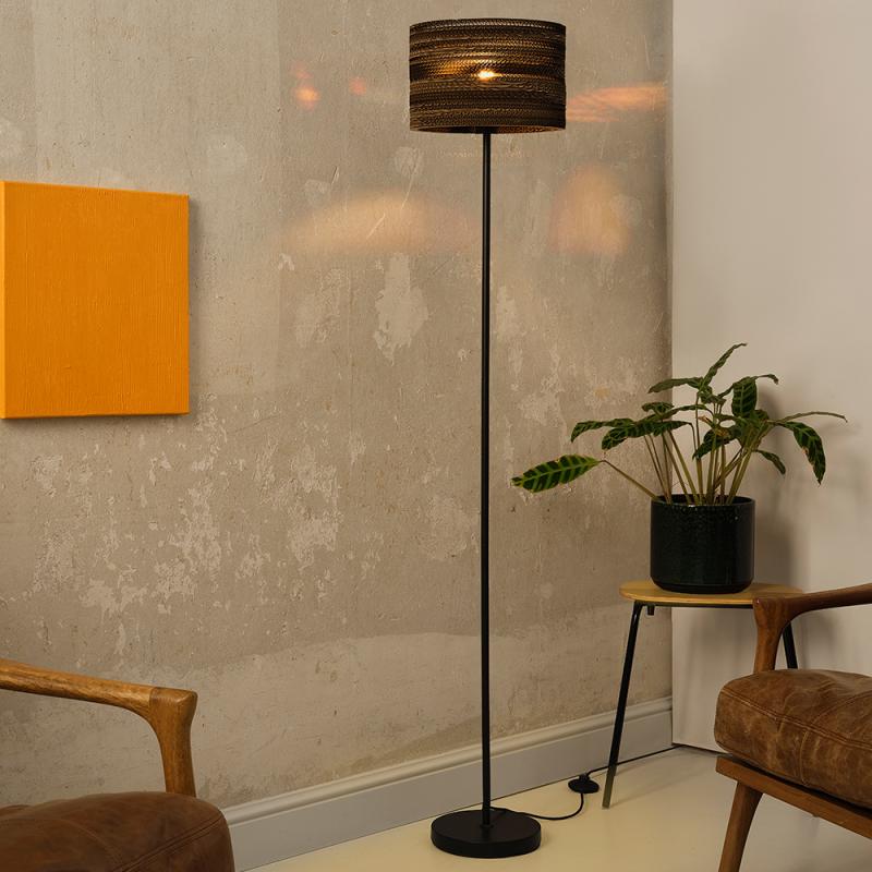 160cm OSRAM Stehlampe Cylinder, braun, aus Wellpappe