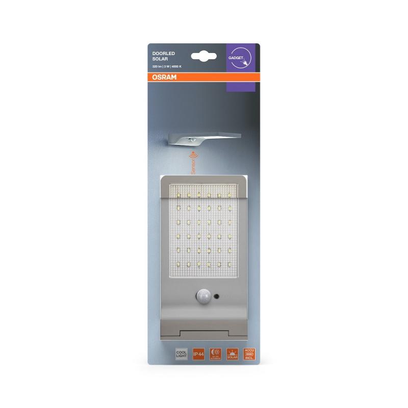 OSRAM LED Außenwandleuchte Door Solar & Sensor in Silber IP44