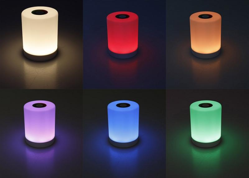 ChiliTec LED Akku-Tischleuchte mit Touch-Funktion Höhe 113mm, Warmweiß + RGB