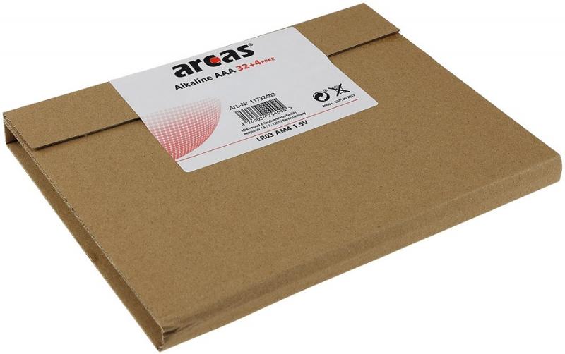 36er Flat-Pack Micro-Batterien ARCAS Alkaline Typ AAA/LR03, 1,5V