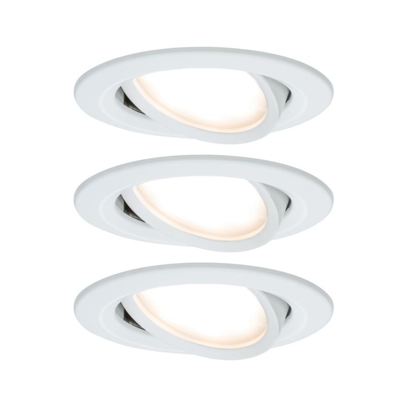 3er Set Einbauleuchten Nova Coin Paulmann 5140 warmweiß ZigBee Cephei Weiß