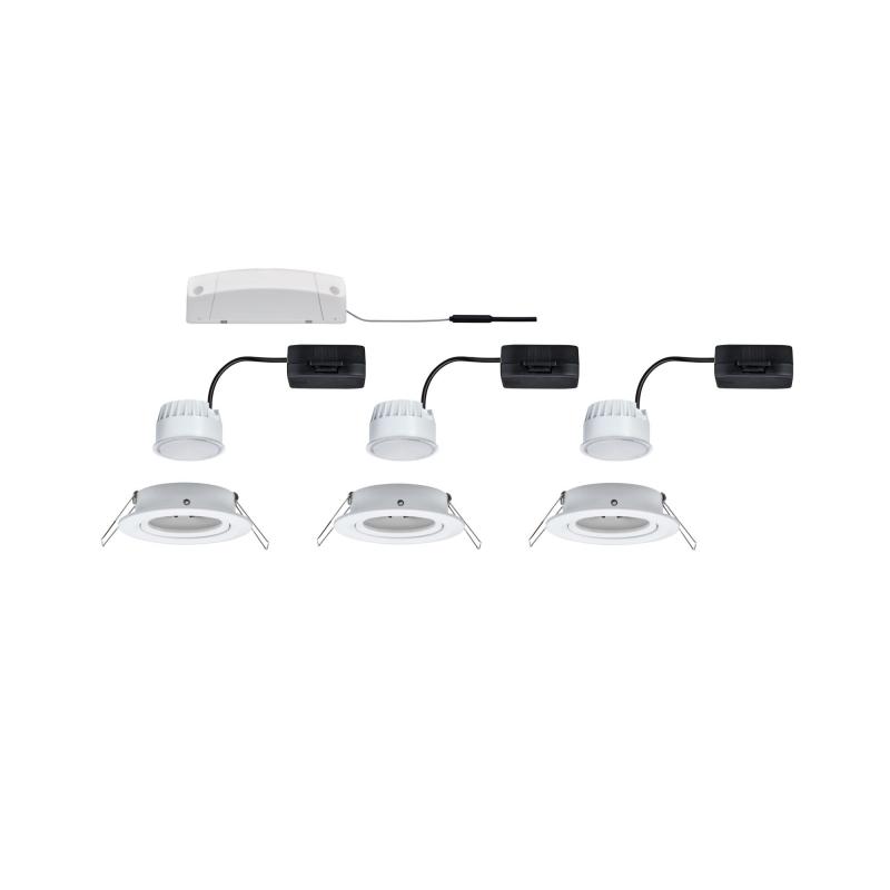 3er Set Einbauleuchten Nova Coin Paulmann 5140 warmweiß ZigBee Cephei Weiß