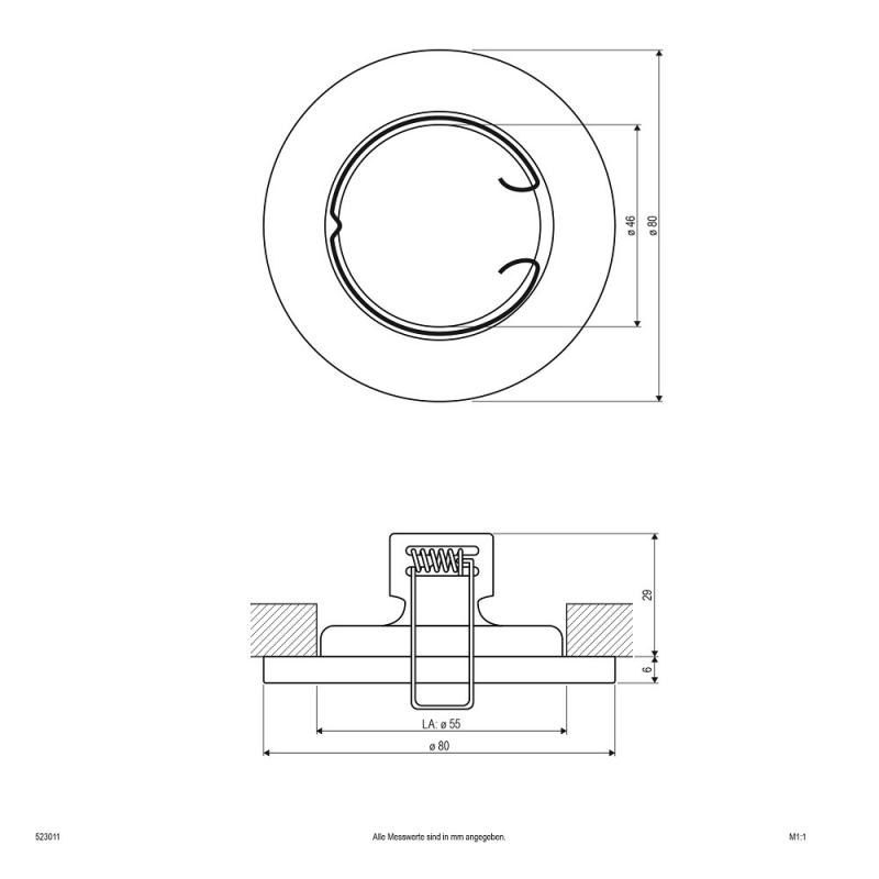 EVN Decken-Einbaustrahler für GU10 Leuchtmittel rund chrom IP20 EinbauØ55