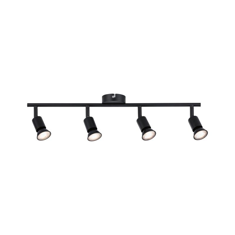 Moderner Paulmann Deckenstrahler Carolina für 4 GU10 LEDs Schwarz matt Metall 66758