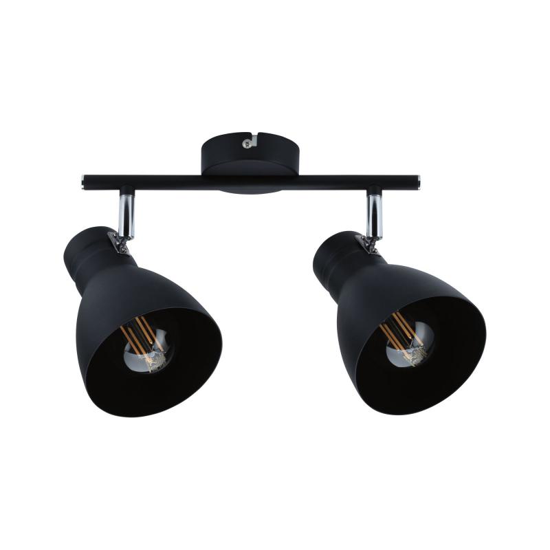 Zweiflammiger Paulmann Deckenstrahler Davy max für 2 E27 LEDs Schwarz Metall 66760