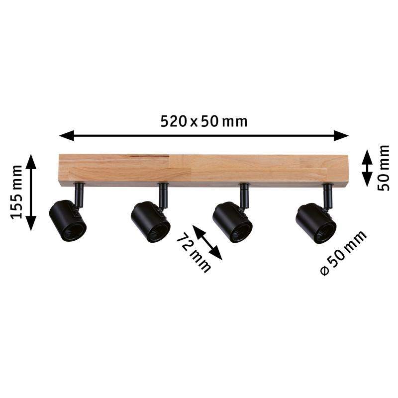 Paulmann 66773 Deckenstrahler Arvid E27 modern 20W dimmbar Schwarz