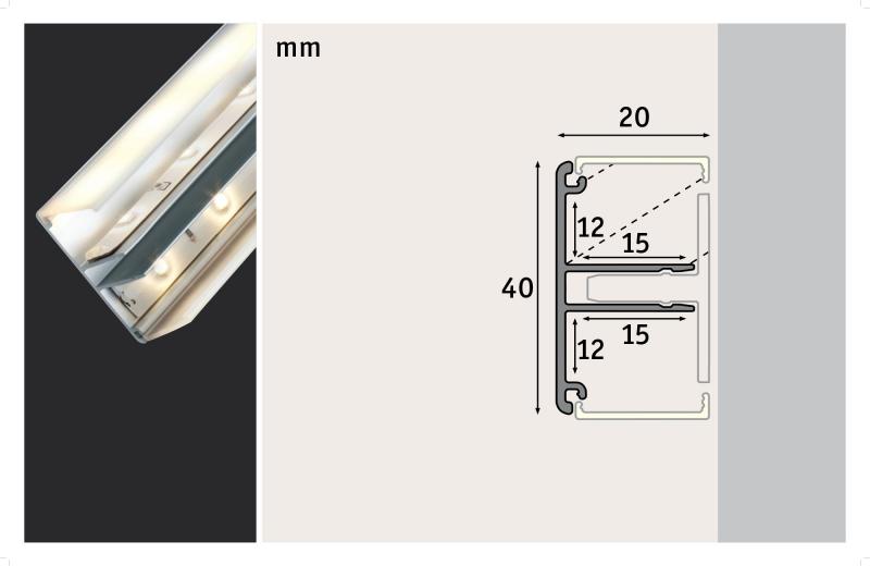Paulmann 70268 Function Duo Profil 100cm Alu eloxiert Aluminium