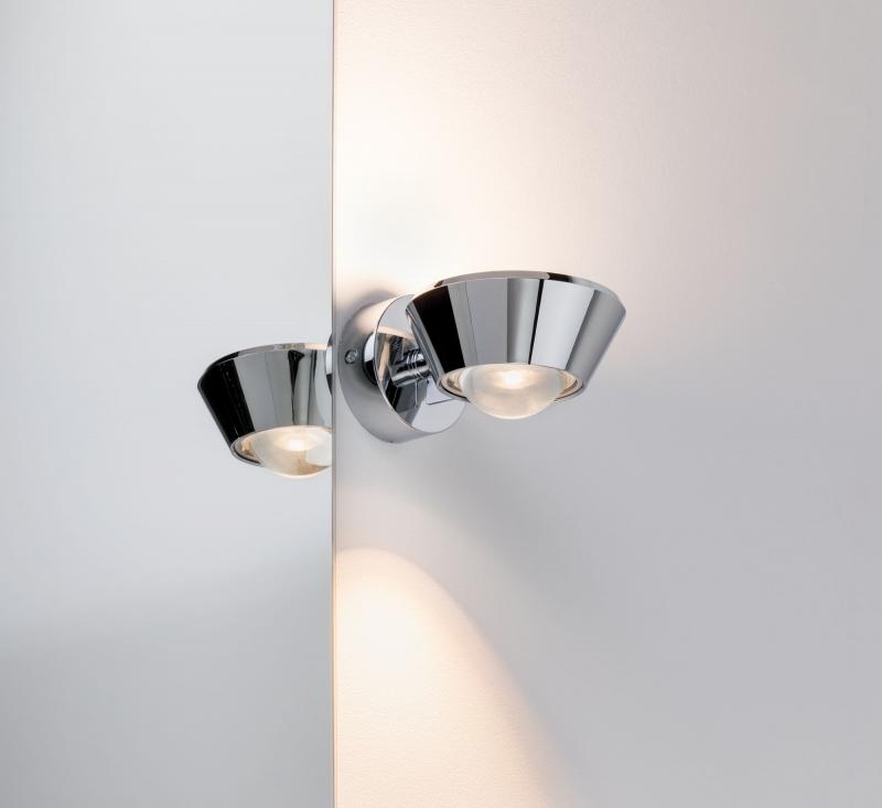 Regenbogen up&down LED Wandleuchte Sabik dimmbar Spritzwasserschutz Chrom Paulmann 70947
