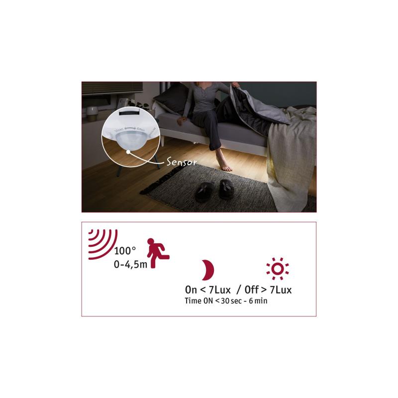 Paulmann 70955 FN YourLED Comfort Set Night PIR-Sensor 1m 3000K 3W 12V DC Weiß