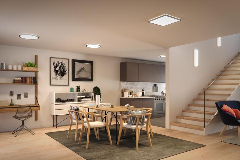 Paulmann 71009 LED Panel 3-Stufen-dimmbar Atria Shine Backlight eckig 420x420mm modern neutralweiß Chrom matt dimmbar