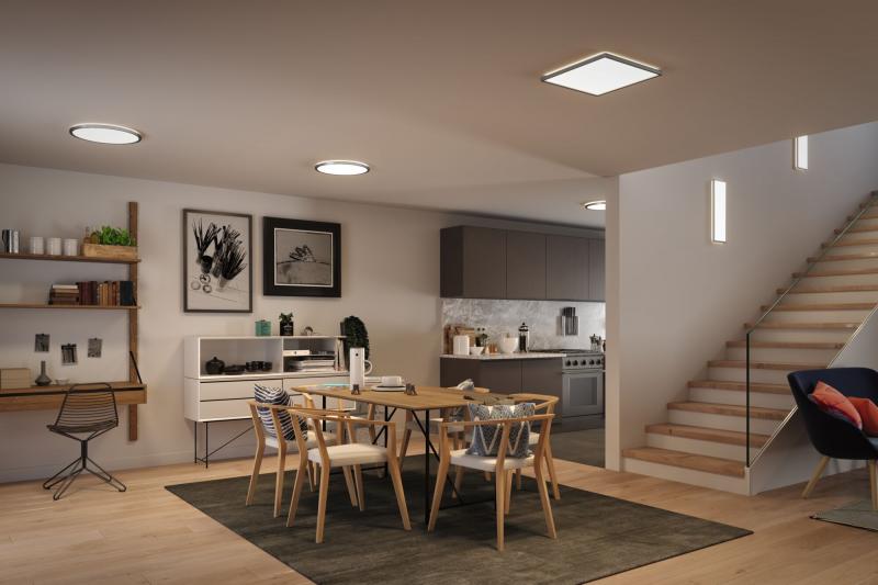 Paulmann 71009 LED Panel 3-Stufen-dimmbar Atria Shine Backlight eckig 420x420mm modern neutralweiß Chrom matt dimmbar