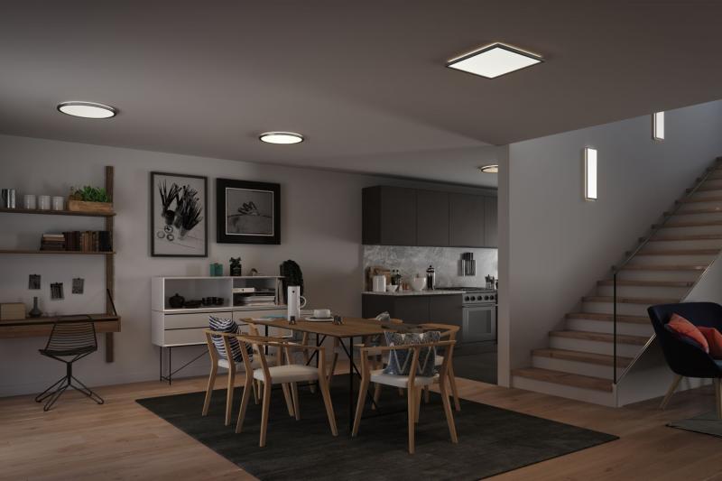 Paulmann 71009 LED Panel 3-Stufen-dimmbar Atria Shine Backlight eckig 420x420mm modern neutralweiß Chrom matt dimmbar