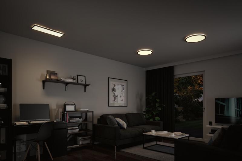 Paulmann 71016 LED Panel 3-Stufen-dimmbar Atria Shine Backlight eckig 420x420mm modern neutralweiß Schwarz dimmbar