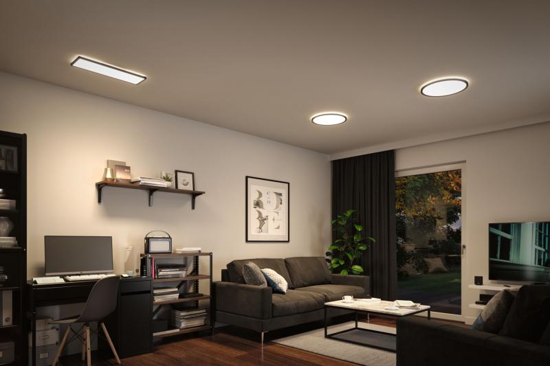 Paulmann 71017 LED Panel 3-Stufen-dimmbar Atria Shine Backlight modern eckig 580x200mm neutralweiß Schwarz dimmbar