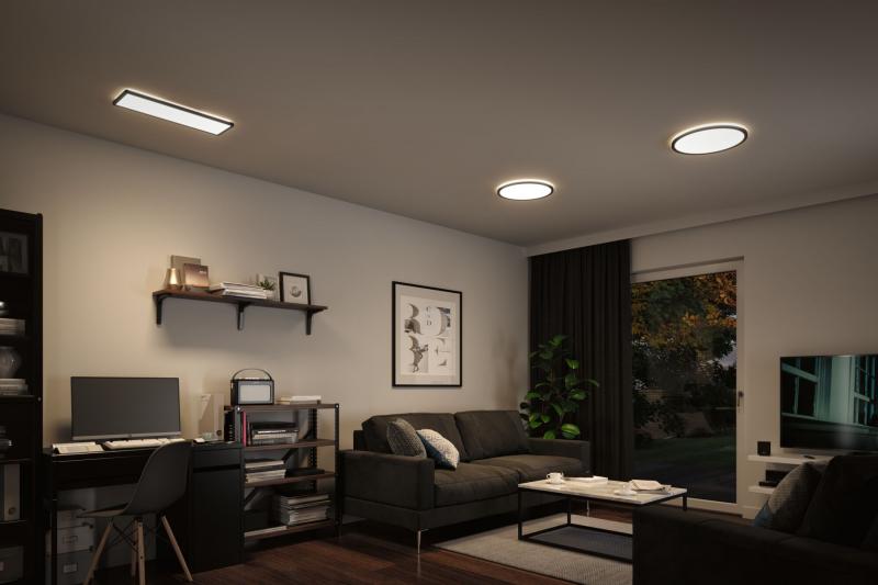 Paulmann 71017 LED Panel 3-Stufen-dimmbar Atria Shine Backlight modern eckig 580x200mm neutralweiß Schwarz dimmbar