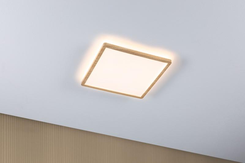 Paulmann 71030 LED Panel Atria Shine Backlight IP44 eckig 293x293mm 16W 1600lm 3000K Holzoptik