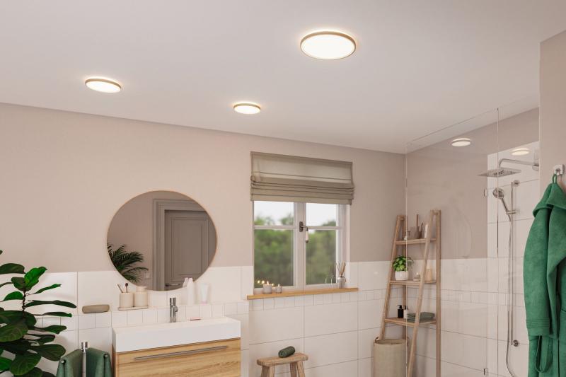 Paulmann 71032 LED Panel Atria Shine Backlight IP44 rund 190mm 11,2W 850lm 4000K Holzoptik