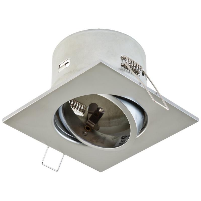 EVN Decken-Einbaustrahler für GU5.3 Leuchtmittel quad. schwenkbar chrom matt IP20 12V EinbauØ68