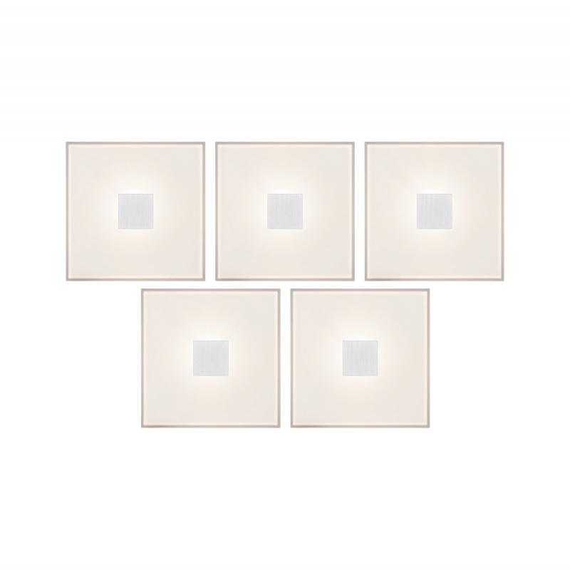 Paulmann 78402 5er-Set LumiTiles LED Fliesen Square 100x10mm 0,8W warmweiß Weiß Kunststoff/Aluminium