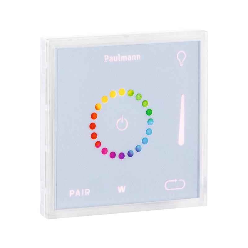 Paulmann 78423 LumiTiles Zubehör Smart Home Zigbee Square Touch Modul 100x10mm Regenbogen/ Weiß+ Weiß Kunststoff/Aluminium