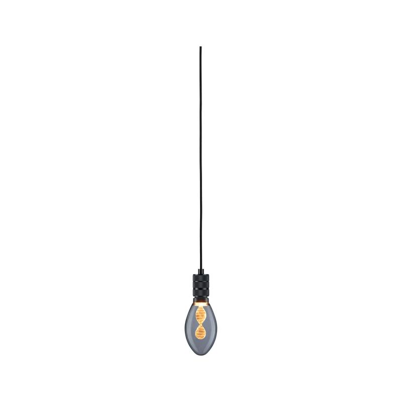 Paulmann 78436 Neordic Pendelleuchte Tilla E27 vintage inkl. Stecker max. 20W Schwarz dimmbar Metall