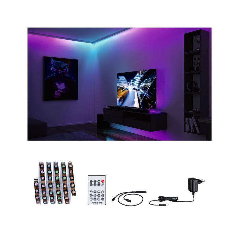 Paulmann 78886 EntertainLED LED Stripe Dynamic Regenbogen Komplettset 1,5m 3W Regenbogen+