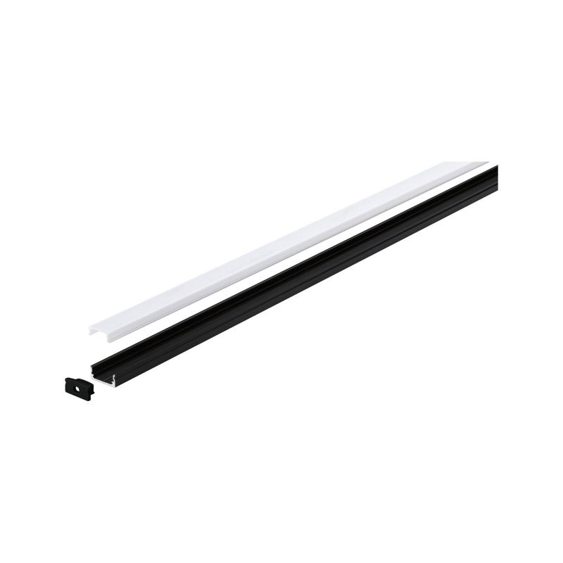 Paulmann 78902 Base Profil mit weißem Diffusor 1m schwarz eloxiert/weiß Alu/Kunststoff