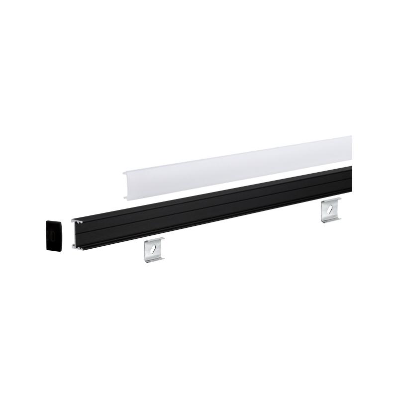 Paulmann 78904 Square Profil mit weißem Diffusor 1m schwarz eloxiert/weiß Alu/Kunststoff