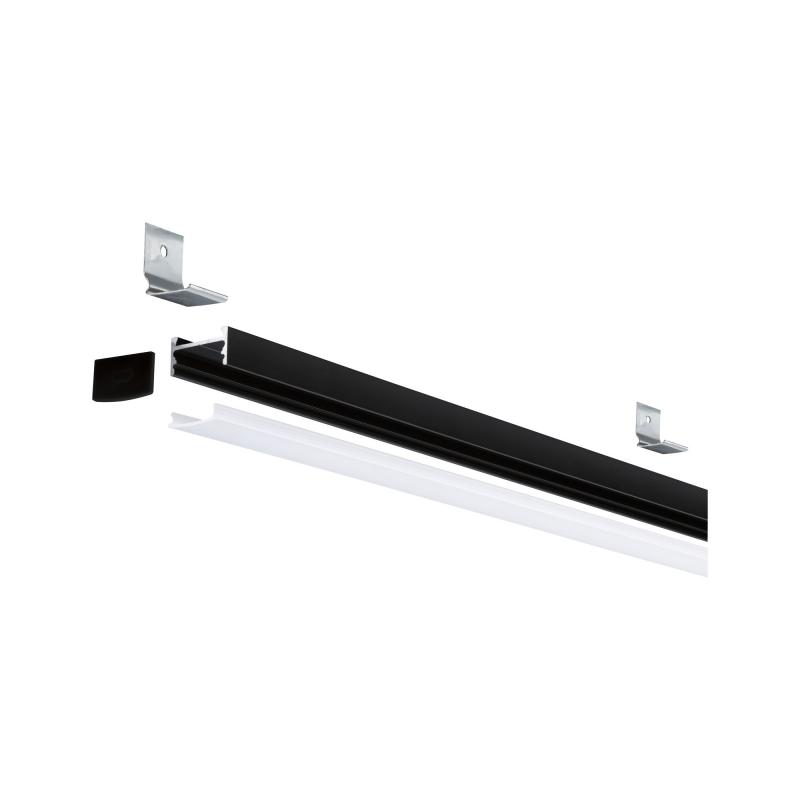 Paulmann 78904 Square Profil mit weißem Diffusor 1m schwarz eloxiert/weiß Alu/Kunststoff