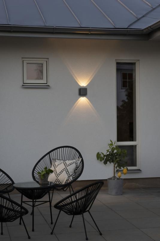 Konstsmide 7891-370 Chieri Aussen Wandleuchte 2x2 LED anthrazit