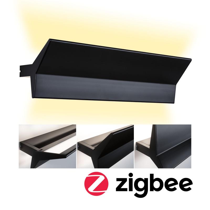 Paulmann 79511 LED Wandleuchte Smart Home Zigbee Stine Tunable White gemütlich 13W dimmbar Schwarz matt