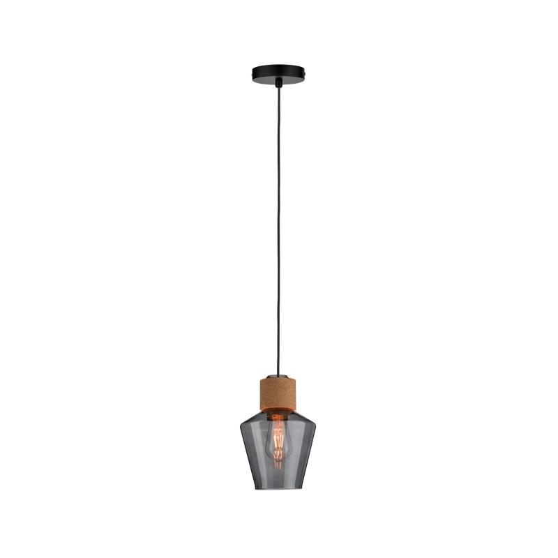 Paulmann 79740 Neordic Edla Pendelleuchte max1x20W E27 Rauchglas/Kork/Schwarz