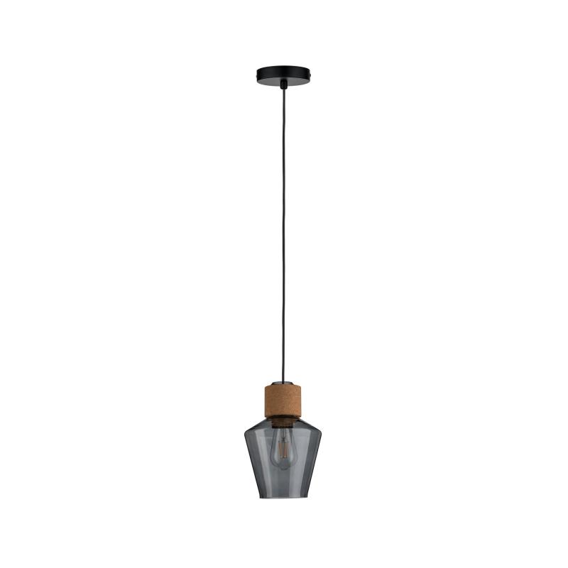 Paulmann 79740 Neordic Edla Pendelleuchte max1x20W E27 Rauchglas/Kork/Schwarz