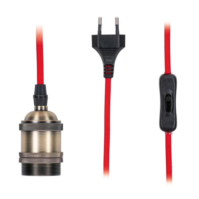 Paulmann 79770 Neordic Eldar Pendelleuchte inkl Stecker max 1x20W E27 Rot/Brüniert 230V Metall