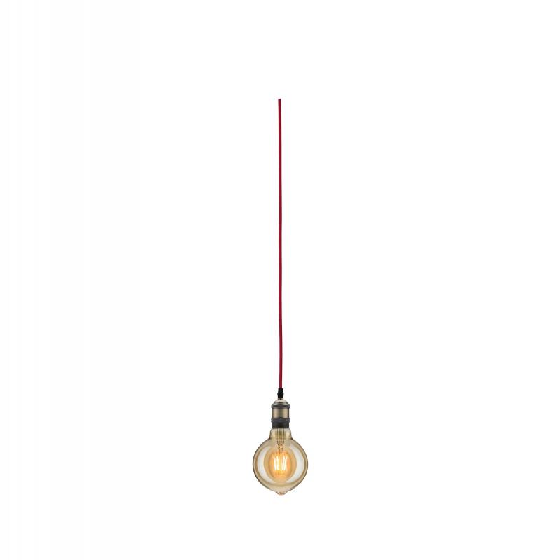 Paulmann 79770 Neordic Eldar Pendelleuchte inkl Stecker max 1x20W E27 Rot/Brüniert 230V Metall