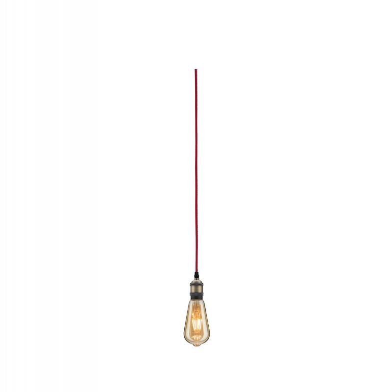 Paulmann 79770 Neordic Eldar Pendelleuchte inkl Stecker max 1x20W E27 Rot/Brüniert 230V Metall