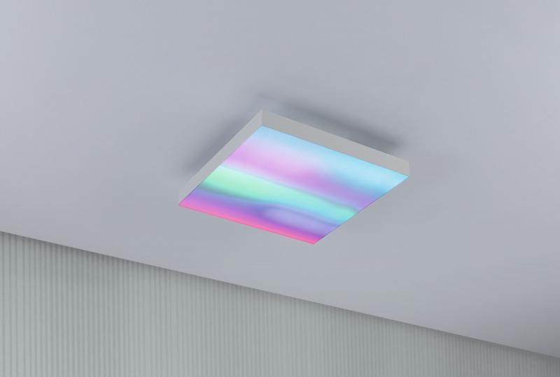 Paulmann 79904 LED Panel Velora Rainbow dynamic Regenbogen/ Weiß eckig 295x295mm kaltweiß Weiß dimmbar