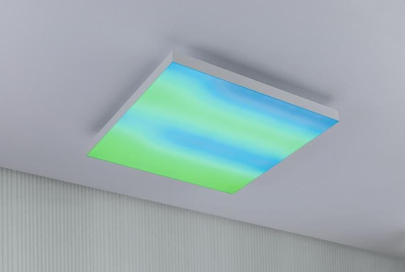 Paulmann 79905 LED Panel Velora Rainbow dynamic Regenbogen/ Weiß eckig 450x450mm kaltweiß Weiß dimmbar