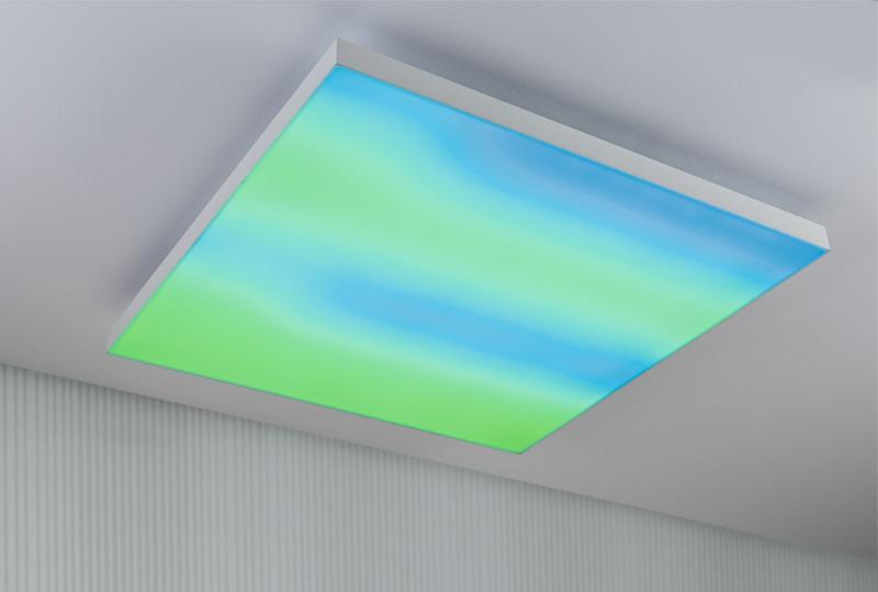 Paulmann 79906 LED Panel Velora Rainbow dynamic Regenbogen/ Weiß eckig 595x595mm kaltweiß Weiß dimmbar