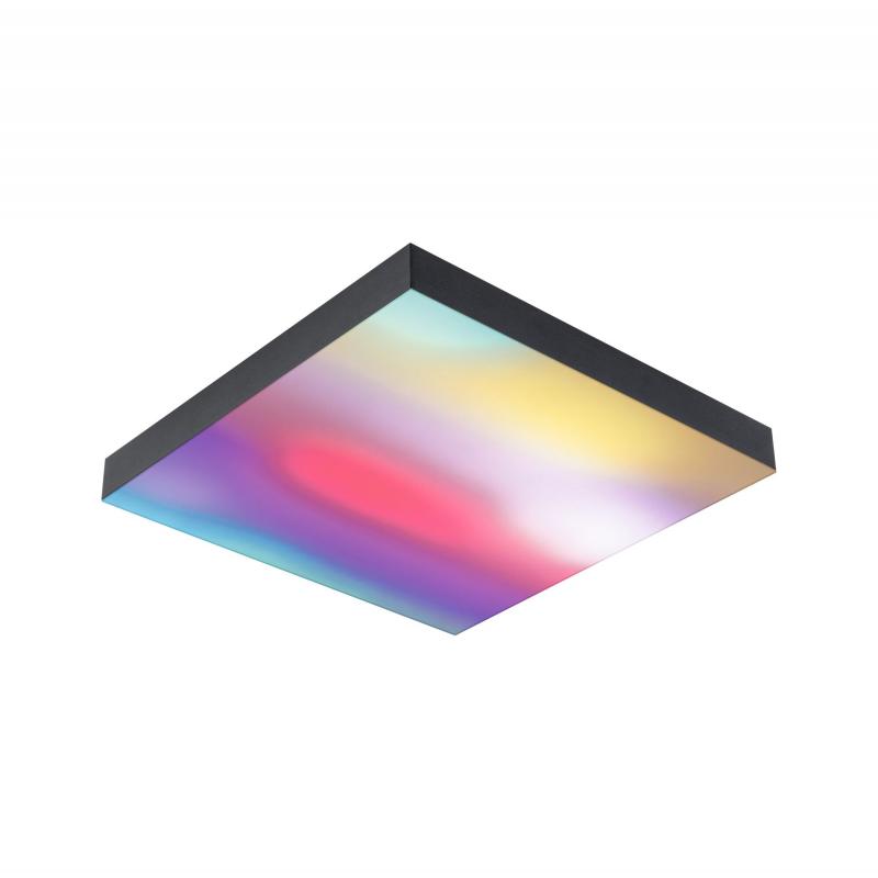 Paulmann 79907 LED Panel Velora Rainbow dynamic Regenbogen/ Weiß eckig 295x295mm kaltweiß Schwarz dimmbar