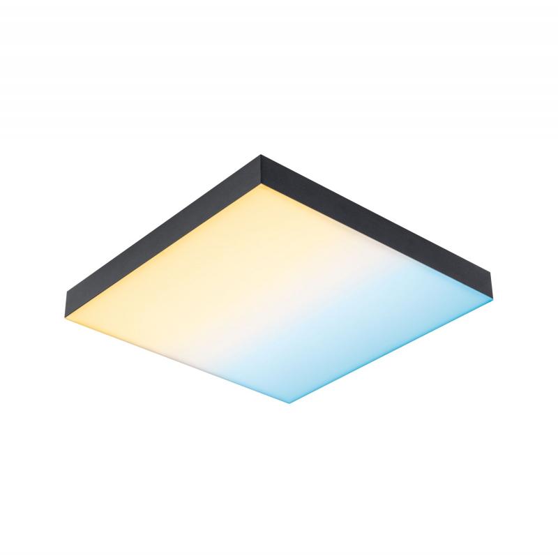 Paulmann 79907 LED Panel Velora Rainbow dynamic Regenbogen/ Weiß eckig 295x295mm kaltweiß Schwarz dimmbar