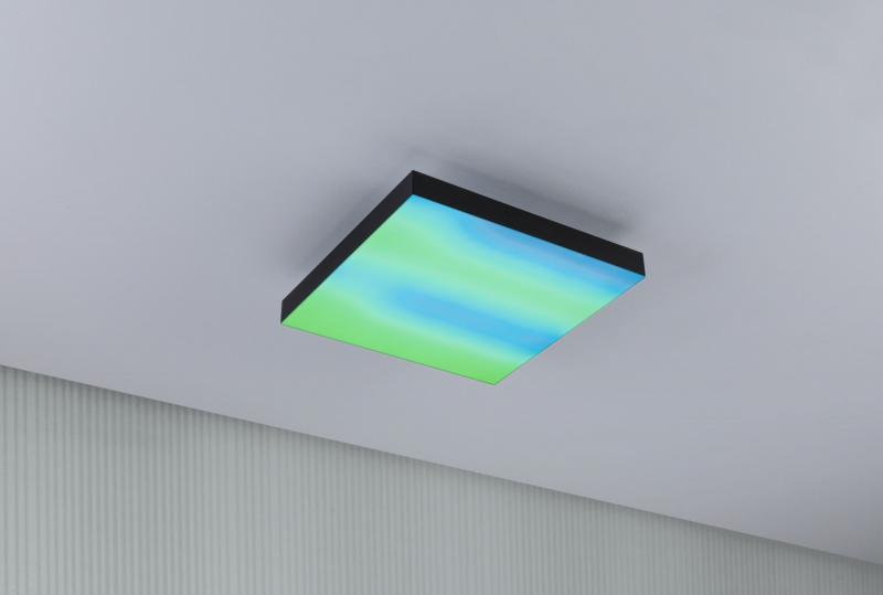 Paulmann 79907 LED Panel Velora Rainbow dynamic Regenbogen/ Weiß eckig 295x295mm kaltweiß Schwarz dimmbar